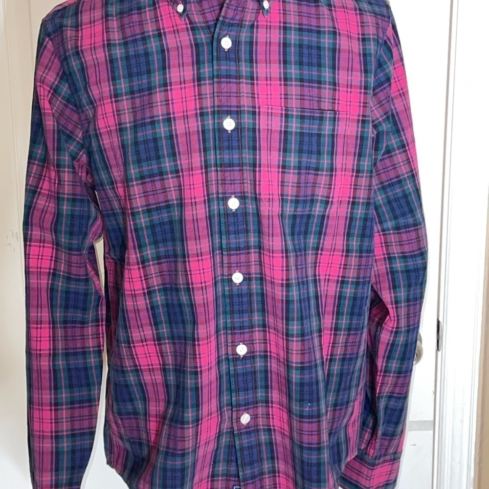 Abercrombie & Fitch Shirt Mens Large Red Plaid shirt VTG​​​​​ - Picture 6 of 10